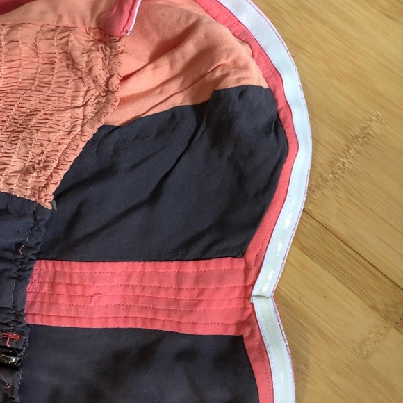 Strapless color block fun summer dress with smocking in back and POCKETS! XL - Picture 3 of 7